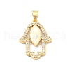 Brass Micro Pave Clear Cubic Zirconia Pendants KK-A221-07G-1
