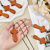 Wood Cross Pendant Decorations WOOD-WH0034-55A-3