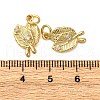 Brass Micro Pave Clear Cubic Zirconia Pendants KK-P308-81G-3