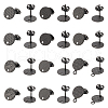 Unicraftale 24Pcs 6 Style Flat Round with Textured 304 Stainless Steel Stud Earring Findings STAS-UN0027-38-1