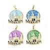 Rack Plating Brass Enamel Pendants KK-H474-21G-1