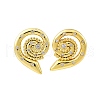 Brass Micro Pave Clear Cubic Zirconia Stud Earrings EJEW-H158-07B-G-4