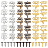Olycraft 30Pcs 6 Colors Iron Latch Hook Hasp Horn Lock with Screws FIND-OC0003-42-1