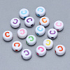 Craft Acrylic Horizontal Hole Letter Beads SACR-S201-11C-1