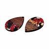 Transparent Resin & Walnut Wood Pendants RESI-N025-028-A07-3