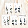 Brass Abalone Shell Black shell Dangle Earrings EJEW-D313-01P-1
