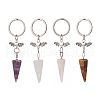 Cone Natural Gemstone Keychains KEYC-JKC00468-1