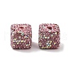 Cube Shape Polymer Clay Rhinestone Beads CLAY-NH0001-08K-1