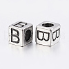 304 Stainless Steel Large Hole Letter European Beads STAS-H428-01AS-B-2