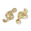 Rack Plating Brass Micro Pave Clear Cubic Zirconia Pendants KK-K341-45G-2