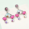 Alloy Synthetic Turquoise Dangle Stud Earrings EJEW-U053-08AS-3
