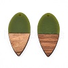 Opaque Resin & Walnut Wood Pendants RESI-N025-031-B02-1