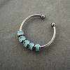 304 Stainless Steel Enamel Disc Beaded Adjustable Open Rings FS-WGAD8B0-04-1