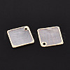Electroplated Natural Capiz Shell Pendants SHEL-T012-08-01-2