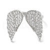 Wing Rack Plating Brass Micro Pave Cubic Zirconia Open Cuff Rings for Women RJEW-Z059-07P-2