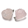Raw Rough Natural Rose Quartz Pendants G-M405-02P-01-2