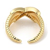 Rack Plating Brass Micro Pave Cubic Zirconia Cuff Finger Rings for Women RJEW-C114-15C-G-3