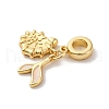 Brass Enamel European Dangle Beads KK-Q098-38G-A-2
