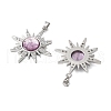 Brass Micro Pave Cubic Zirconia with Resin Pendants KK-Z103-09P-02-2