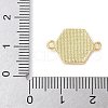 Brass Pave Natural White Shell Connector Charms KK-S522-03F-G-3