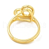 Heart with Letter Rack Plating Brass Micro Pave Cubic Zirconia Adjustable Rings for Women RJEW-I105-06G-O-3