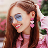 ANATTASOUL 6 Pairs 6 Style Plastic & Acrylic Heart Dangle Stud Earrings EJEW-AN0003-58-3