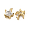 Rack Plating Brass Micro Pave Clear Cubic Zirconia Charms KK-Z045-13G-2