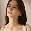 925 Sterling Silver Spiral Stud Earrings with Pearl Beaded EJEW-P231-24G-2