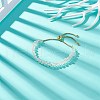 Natural Gemstone Double Layer Beaded Slider Bracelet BJEW-JB08971-4