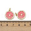 Brass Enamel Pendants KK-H072-14G-4