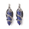Natural Lapis Lazuli Pointed Pendants G-C051-01A-2