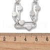 304 Stainless Steel Oval Heart Link Chain Necklaces for Women NJEW-B123-01P-5