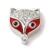 Rack Plating Brass Micro Pave Clear Cubic Zirconia with Enamel Pendant KK-P267-18P-1