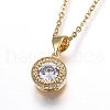 304 Stainless Steel Brass Pendant Necklaces NJEW-O108-27G-1