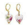 Handmade Printed Porcelain Leverback Earrings EJEW-JE06446-2