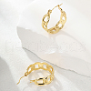 Simple Stainless Steel Cuban Link Hoop Earrings WG5268-2