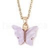 5Pcs 5 Colors Butterfly Alloy Enamel Pendant 304 Stainless Steel Cable Chain Necklaces for Women NJEW-JN05315-4