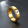 Cross Pattern 304 Stainless Steel Rotatable Finger Rings FS-WGAA8E6-10-1