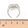 Heart Brass Micro Pave Cubic Zirconia Cuff Rings for Women RJEW-A069-11P-7