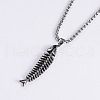 Creative Punk Style Fishbone Pendant Necklaces QX5165-3