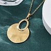 Fan 304 Stainless Steel Pendant Necklaces NJEW-M096-23G-5