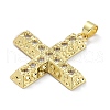 Rack Plating Brass Micro Pave Cubic Zirconia Pendants KK-K341-46G-2