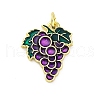 Brass Enamel Pendants KK-U066-05B-G-1