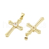 Brass Micro Pave Clear Cubic Zirconia Pendants KK-L235-01B-G-2