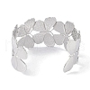Non-Tarnish 304 Stainless Steel Open Cuff Bangles for Women BJEW-C071-07P-3