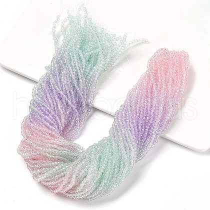 Transparent Painted Glass Beads Strands X1-DGLA-A034-T1mm-A23-1