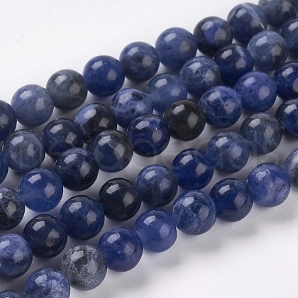 Natural Sodalite Beads Strands G-E110-6mm-3-1