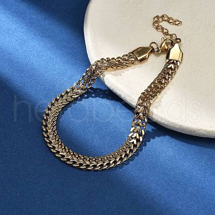 Ion Plating(IP) 304 Stainless Steel Chains Bracelets BJEW-U017-02G-1