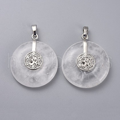 Natural Quartz Crystal Pendants G-F640-F08-1