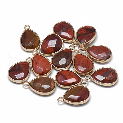 Natural Red Rainbow Jasper Pendants G-T073-03G-1